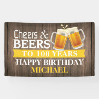 Rusric Cheers Beers Happy 100th Birthday Yellow
