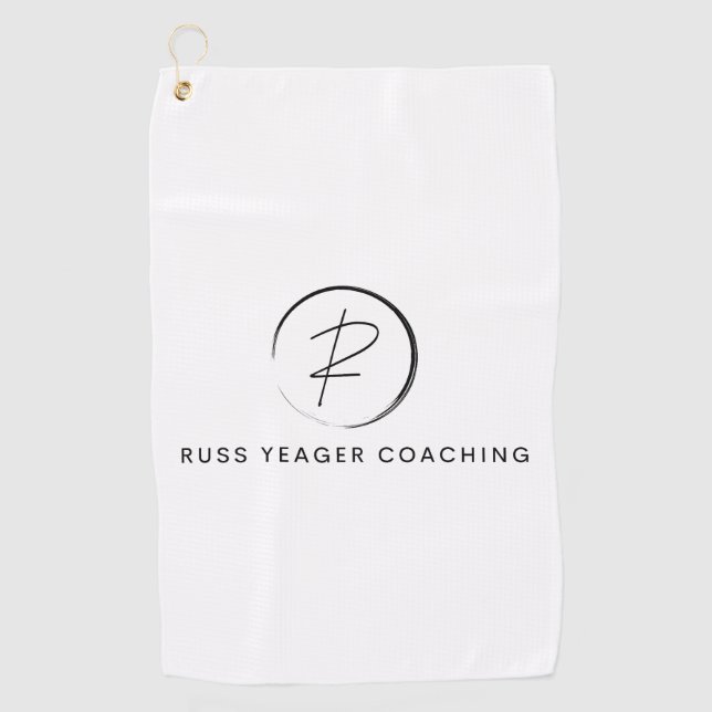 Russ Yeager Coaching Signature Logo Golf Towel (Front)