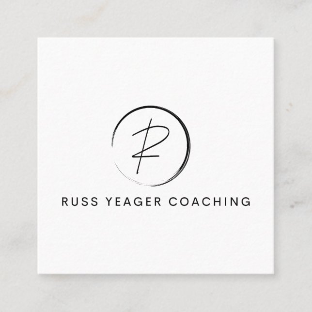 Russ Yeager Coaching Signature Logo Square Business Card (Front)