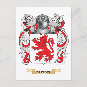 Russel Coat of Arms (Family Crest) Postcard