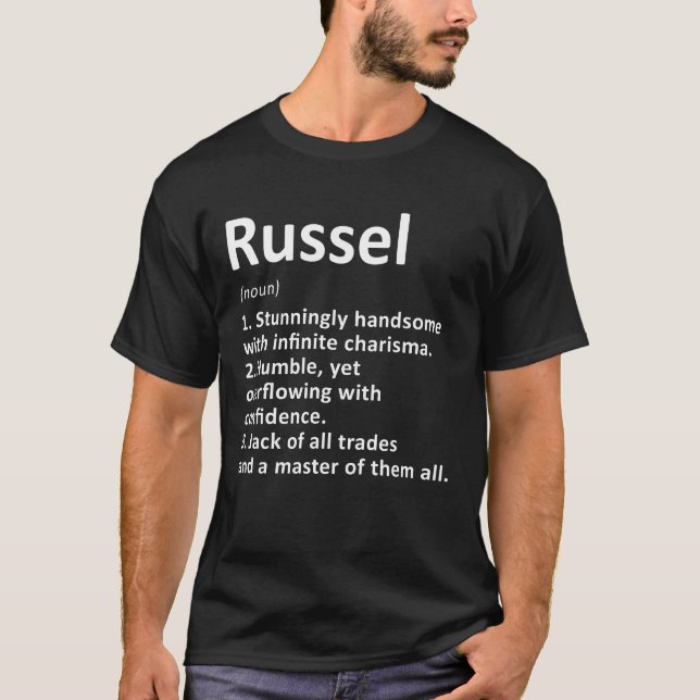 Russel Definition Personalised Name Funny Birthday T-Shirt (Front)