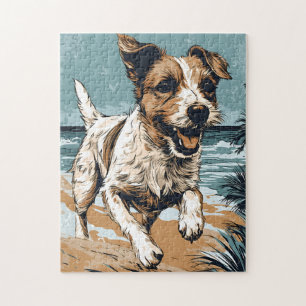 Russel-terrier at the beach jigsaw puzzle
