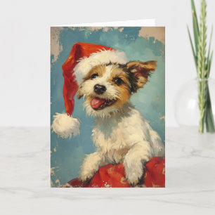 Russel Terrier vintage personalised Christmas Holiday Card