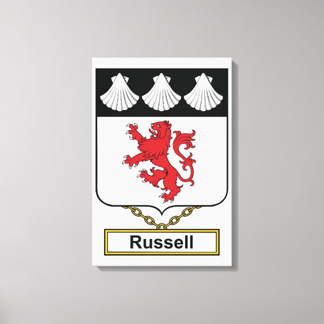 Russell Family Crest Canvas Print (Front)