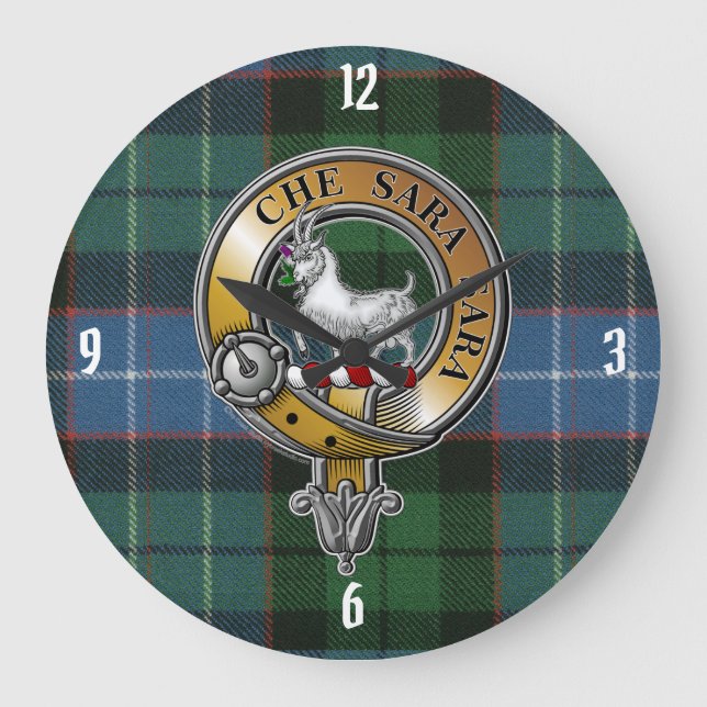Russell Tartan & Badge Large Clock (Front)