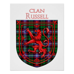 Russell Tartan Scottish Plaid Lion Rampant Poster