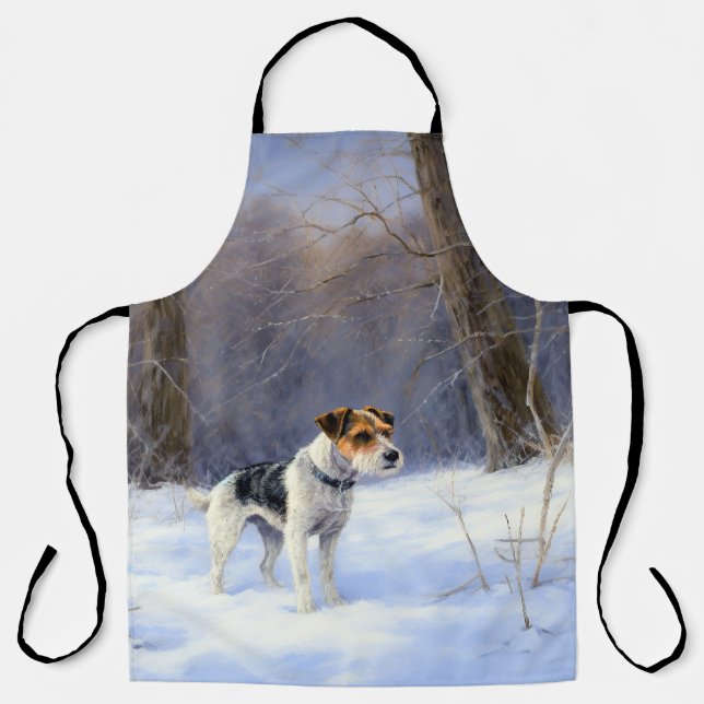Russell Terrier Let It Snow Christmas Apron (Front)
