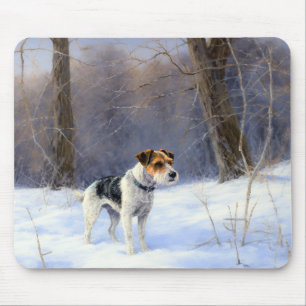 Russell Terrier Let It Snow Christmas Mouse Pad