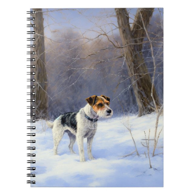 Russell Terrier Let It Snow Christmas Notebook (Front)