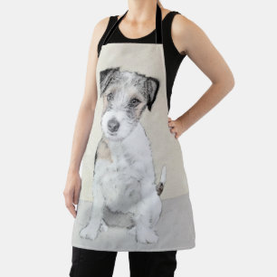 Russell Terrier Rough Painting - Original Dog Art Apron