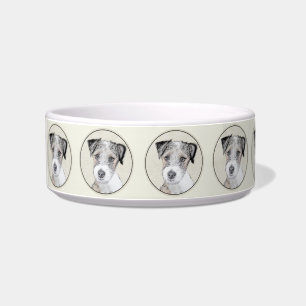 Russell Terrier Rough Painting - Original Dog Art Bowl