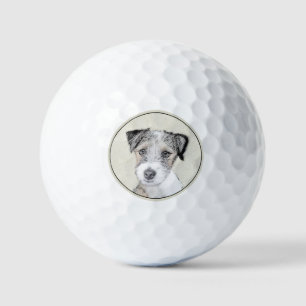 Russell Terrier Rough Painting - Original Dog Art Golf Balls