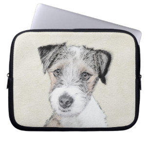 Russell Terrier Rough Painting - Original Dog Art Laptop Sleeve