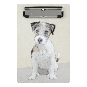 Russell Terrier Rough Painting - Original Dog Art Mini Clipboard