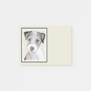 Russell Terrier Rough Painting - Original Dog Art Post-it Notes