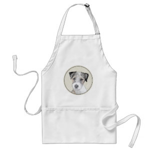 Russell Terrier Rough Painting - Original Dog Art Standard Apron