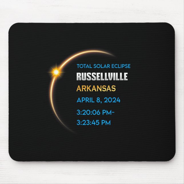 Russellville Arkansas Total Solar Eclipse 2024  Mouse Pad (Front)