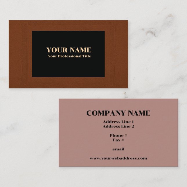 Russet Frame Black Center Generic Adaptable Business Card (Front/Back)