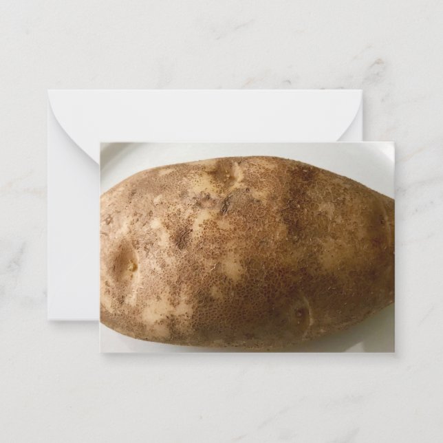 Russet Potato on White Plate Photograph Card (Front)