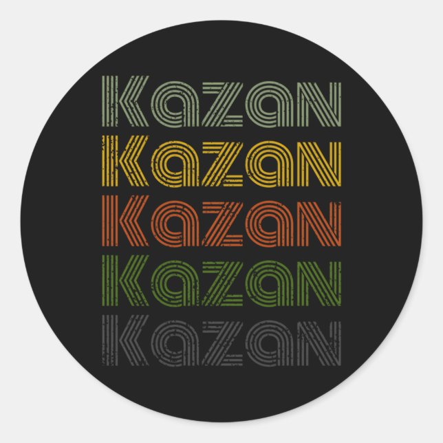 Russia 70'S City Kazan Classic Round Sticker (Front)