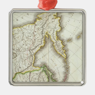 Russia and Asia Engraved Map Metal Tree Decoration