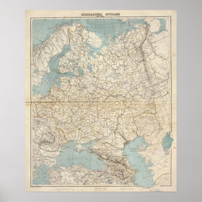 Russia and Poland Atlas Map Poster (Front)