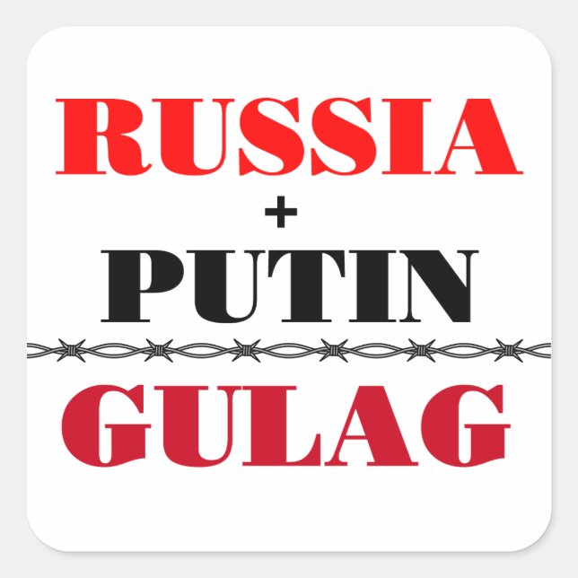 Russia and Putin Square Sticker (Front)