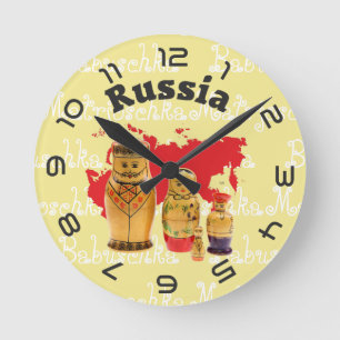 Russia - Babuschka - Matrjoschka Wanhohr Round Clock