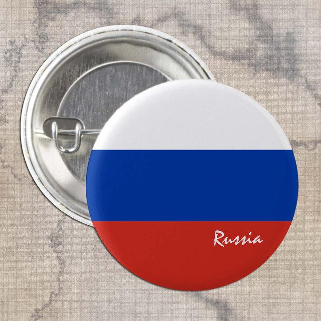 Russia button, patriotic Russian Flag fashion 3 Cm Round Badge (Creator Uploaded)