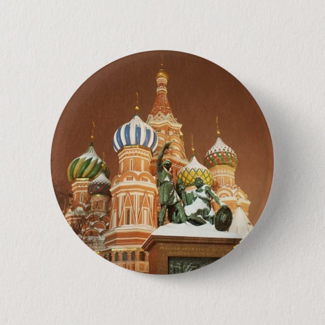 Russia Cathedral 6 Cm Round Badge (Front)
