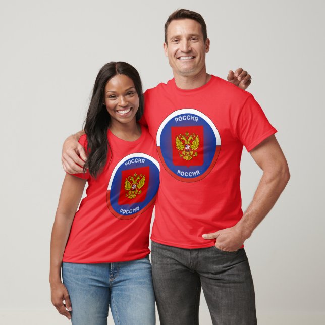 Russia Coat of Arms Circle Shape T-Shirt (Unisex)
