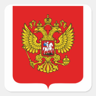 Russia Coat of Arms Square Sticker