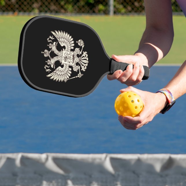 Russia coat of arms - white version pickleball paddle (Insitu)