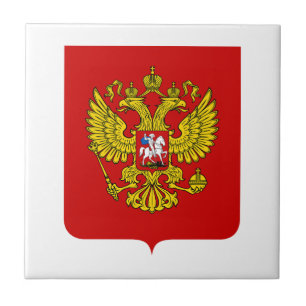 Russia country coat arms symbol emblem flag tile