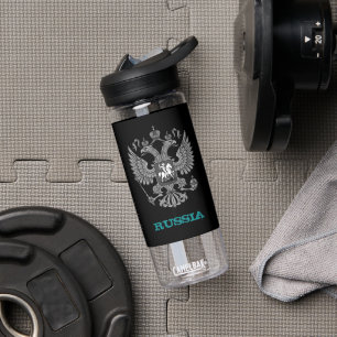 Russia Fitness & Russian coat of arms / flag Water Bottle