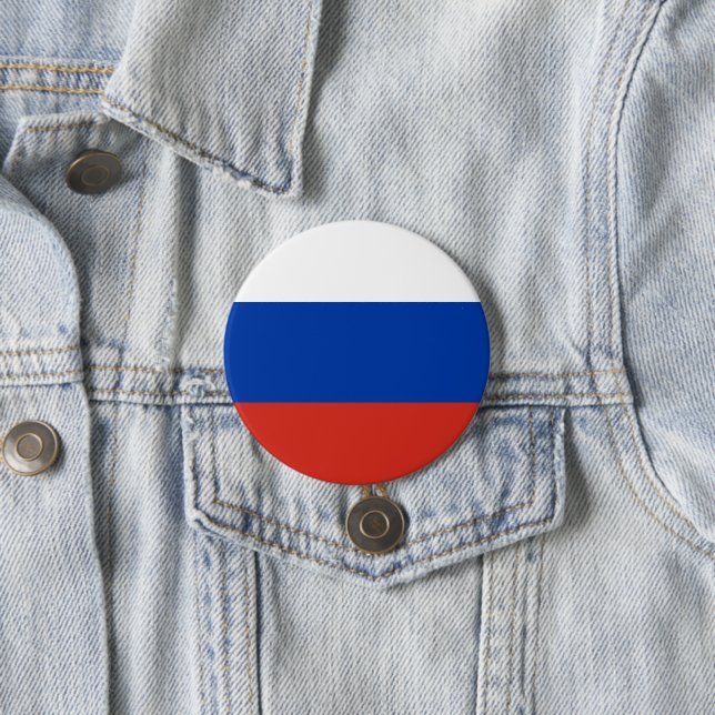 Russia flag 7.5 cm round badge (In Situ)