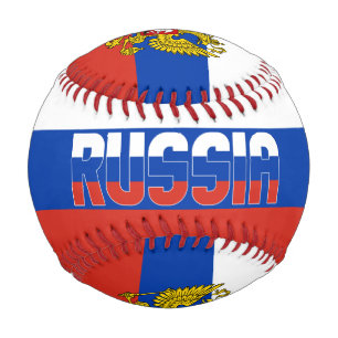 Russia Flag and Coat of Arms Patriotic Baseball