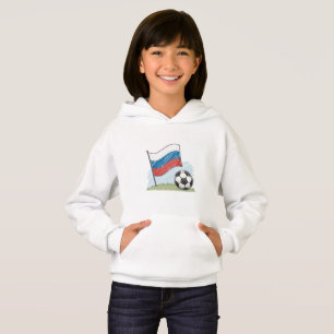 Russia flag and crayon-style soccer ball