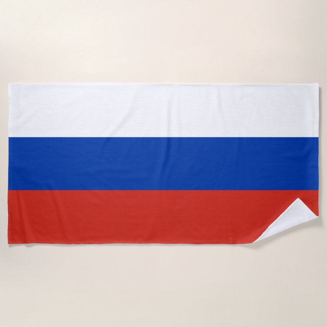 Russia Flag Beach Towel (Front)