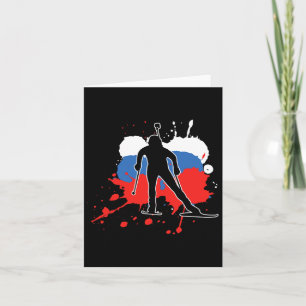 Russia Flag Biathlonist - Russian Biathlon  Card