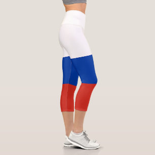 Russia Flag Capri Leggings