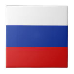 Russia Flag Ceramic Tile<br><div class="desc">This design consists of the Russian flag cleverly reshaped to fit the square tile surface. A decorative and useful item that would make a perfect gift for those who like to remember Russia.</div>