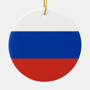 Russia Flag Ceramic Tree Decoration