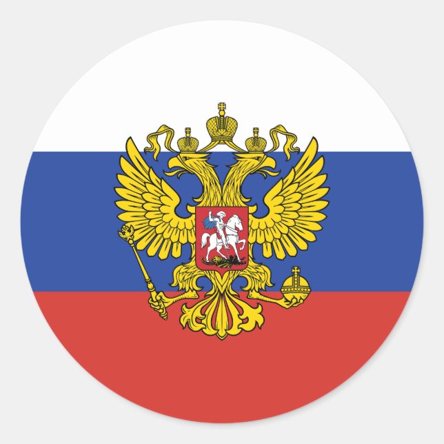 Russia Flag Classic Round Sticker (Front)