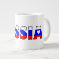 Russia Flag Colours Typography Pattern Hearts