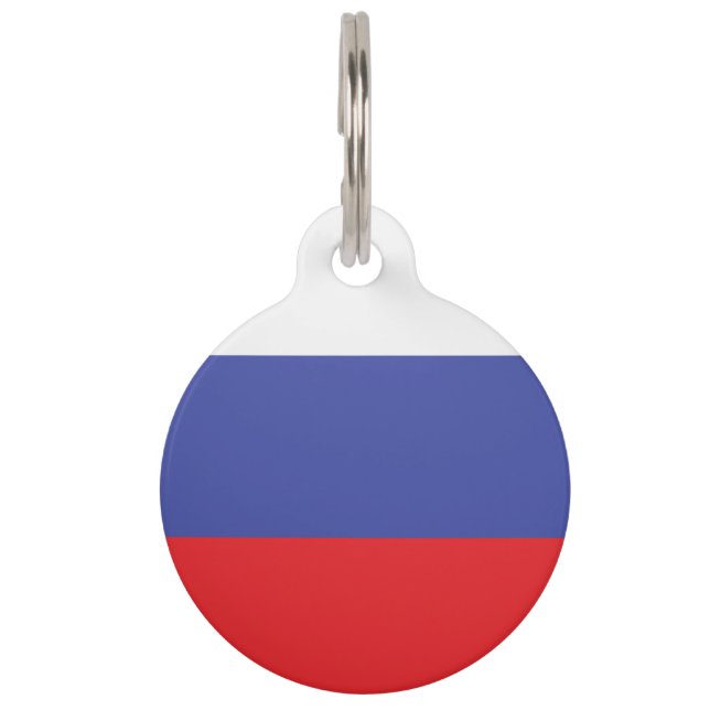 Russia Flag Emblem Pet Tag (Front)