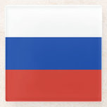 Russia Flag Glass Coaster<br><div class="desc">Patriotic flag of Russia.</div>