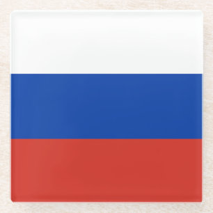 Russia Flag Glass Coaster