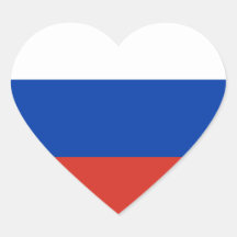 Russia Flag Heart Sticker