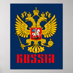 Russia Flag Imperial Eagle Russian Orthodox Poster